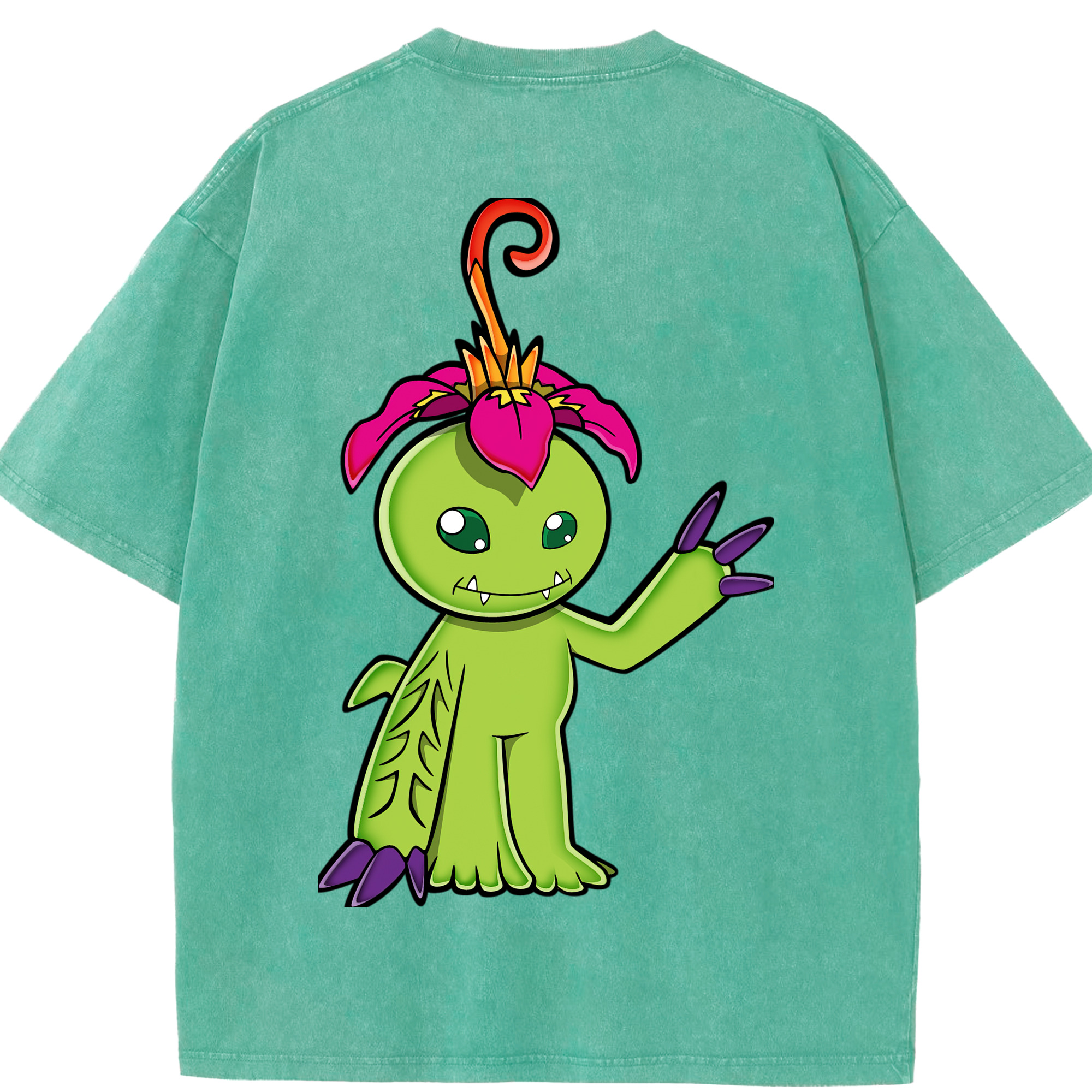 （画像用） Digimon デジタルモンスター/デジモン 綿100% ヴィンテージ風 半袖Tシャツ（背面プリント）